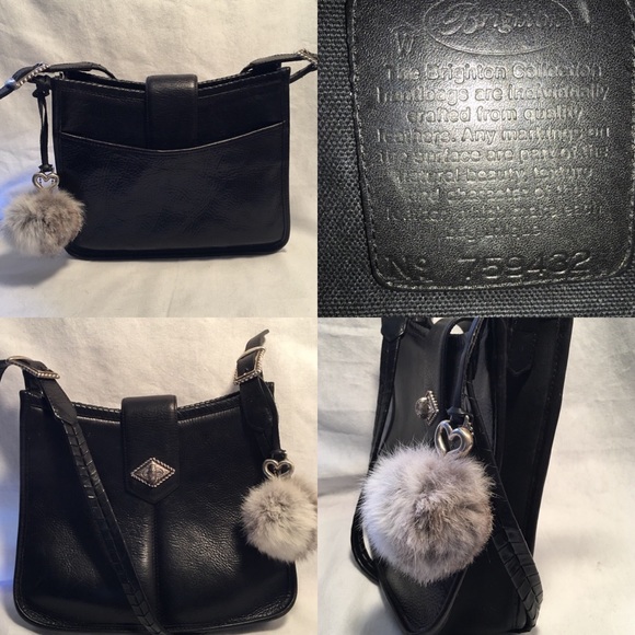 Vintage Brighton Handbag with Fur Pom & Belt - Picture 5 of 8